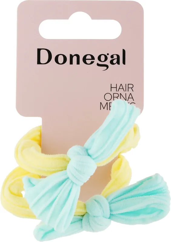 Hair ties FA-5694, 2 pcs., yellow-turquoise