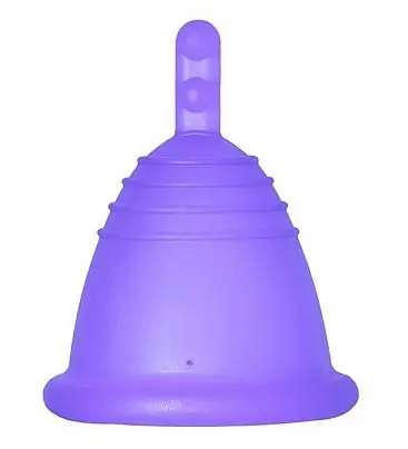 Menstrual Cup with Stem, S-size, dark purple