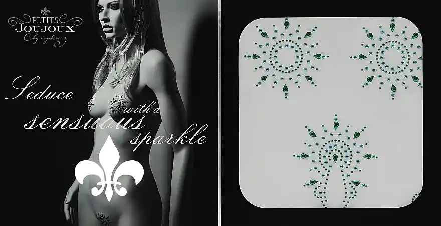 Breast & Pubic Crystals Set, turquoise blue - Accessories