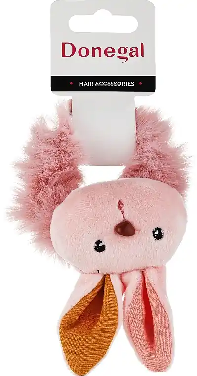 Hair tie, FA-5648+2, powder pink bunny