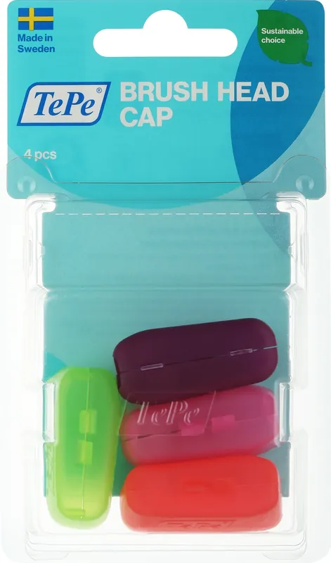 Toothbrush Protective Covers, 4 pcs, green + orange + pink + burgundy - Bath and Body