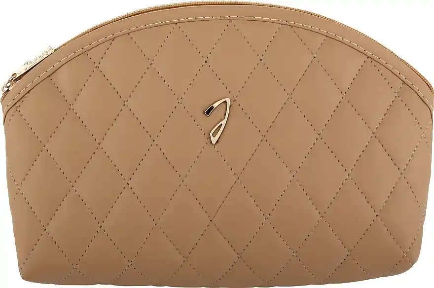 Quilted Makeup Bag, A6111VT CUO, brown - Accessories
