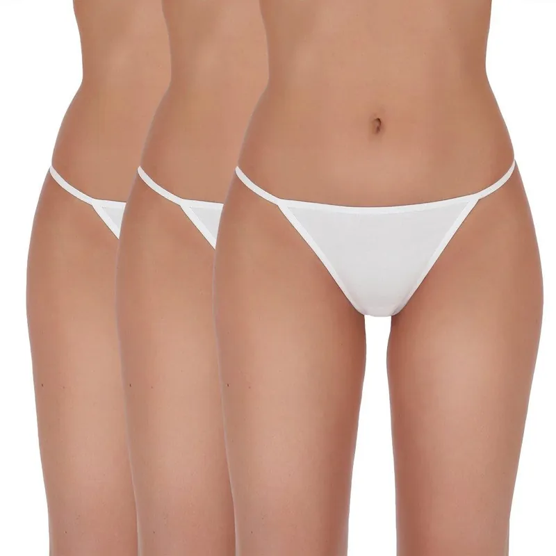 Thong, white, 3 pcs. - Clothes