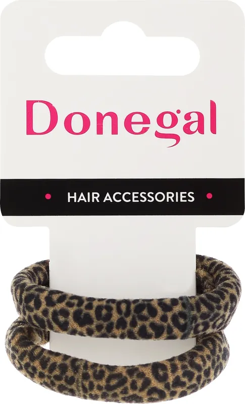 Hair tie FA-5722, beige with animal pattern