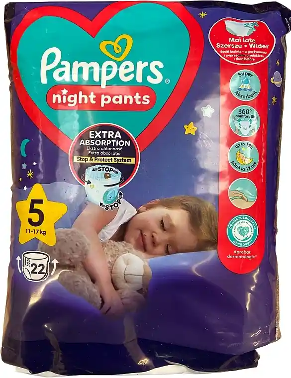 Night Diaper Pants, size 5 (11-17 kg), 22 pcs.