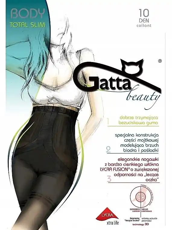 Tights 'Body Total Slim 10 Fusion' 10 Den, visone - Clothes