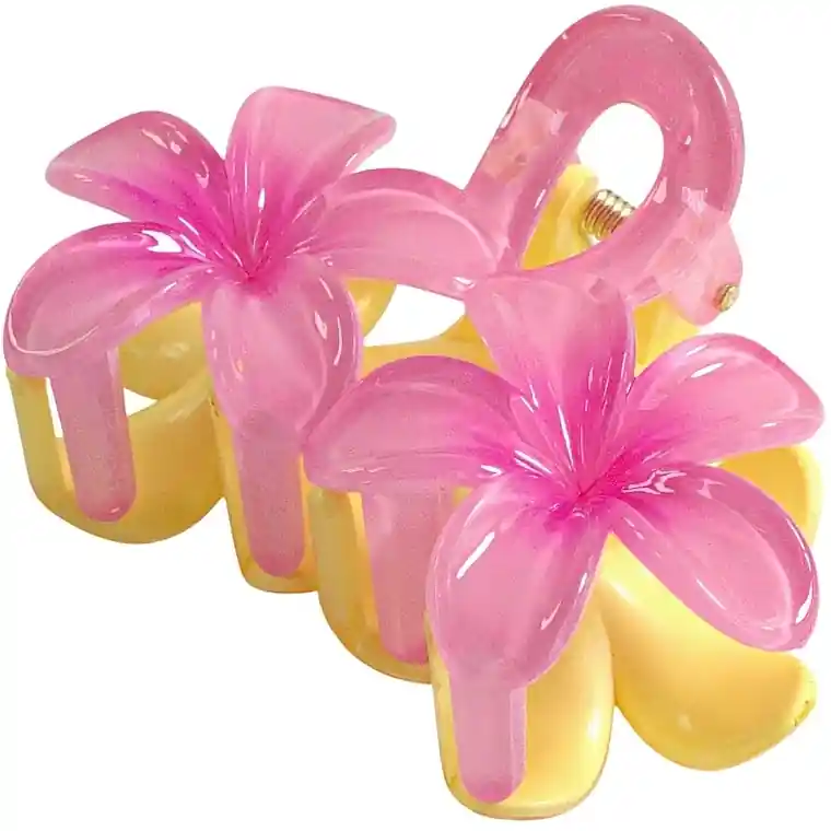 Hair Clip, 8 cm, pink-yellow