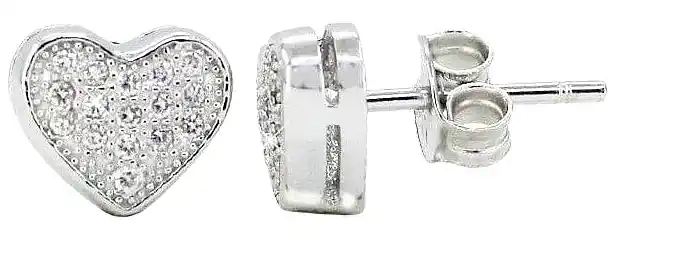 Silver Earrings 'Hearts' - Costume jewelry