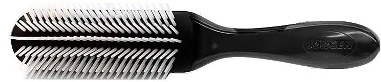 7-Row Hair Brush with Silicone Teeth, C657, black