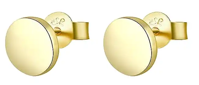 Gold-plated silver earrings, round shape