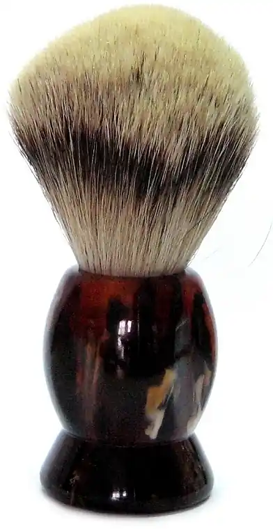 Shaving Brush with Badger Fiber, plastic, dark brown - Men