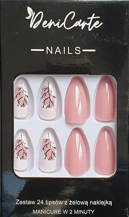 False Nails with Gel Stickers, 24 pcs.