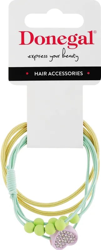 Hairband, FA-5697+2, yellow-blue with heart