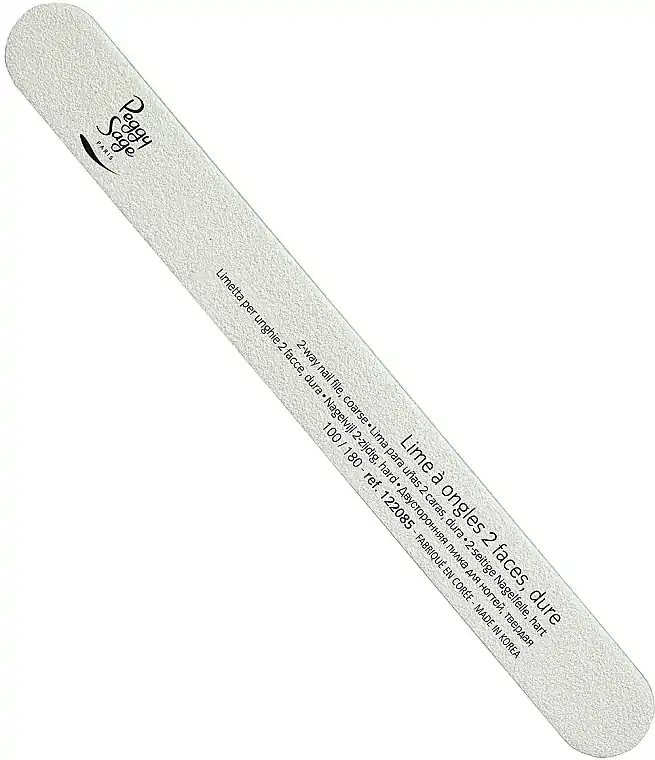 2-Side Nail File, hard, 100/180, white