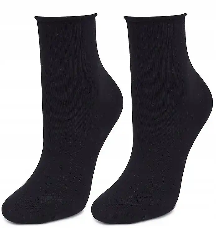 Cropped Women Socks 'Soft Cotton' W.001, black - Clothes
