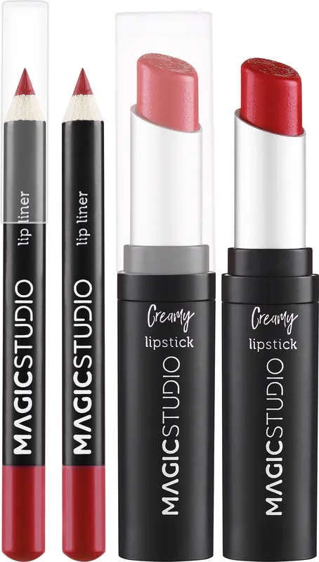 Magic Studio Cream Lipstick & Lipliner (lipstick/3.4g + lipliner/0.6g) - Makeup