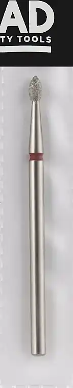 Diamond Nail File Drill Bit, bullet, L-4 mm, 2.1 mm, red