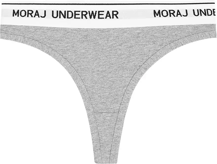 Thong Panties, wide elastic band, grey - Clothes