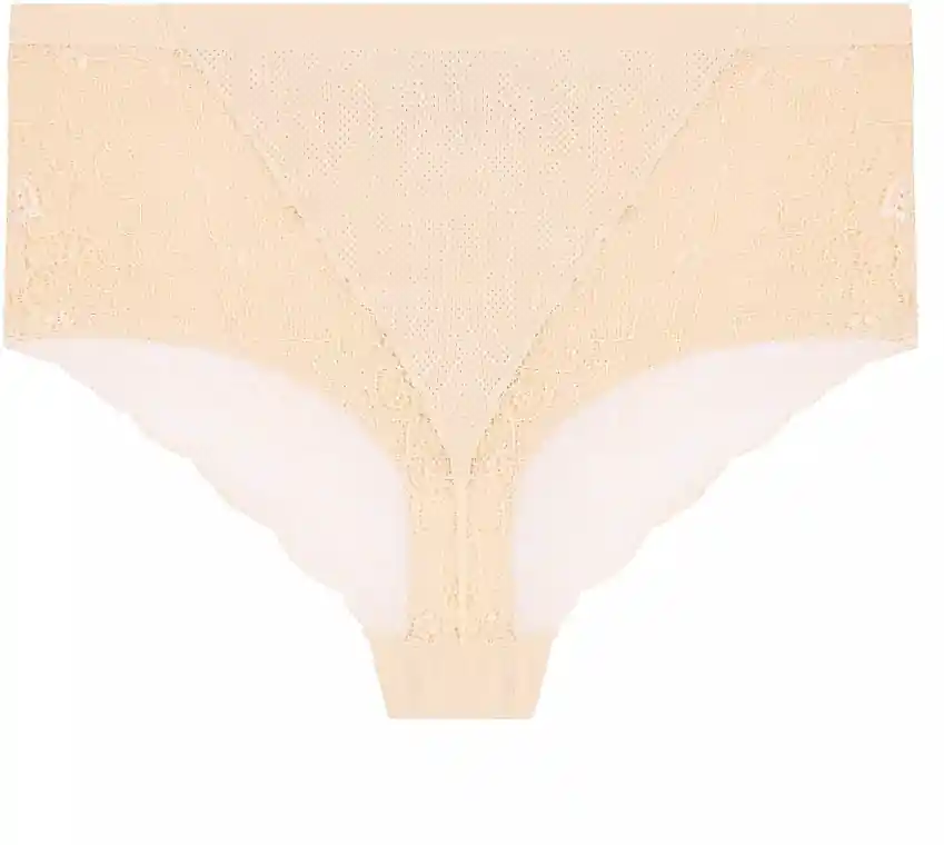 Women Maxi Bikini Panties with Decorative Lace BCL650-009, beige