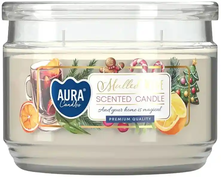 Mulled Wine Scented Candle in Glass, with cap - Bath and Body