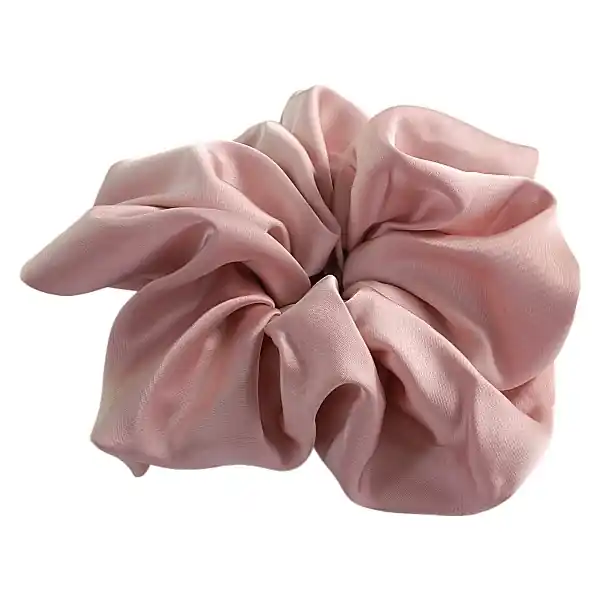 Satin hair scrunchie, 16 cm, pink - Accessories