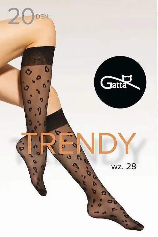 Women Knee Socks 20 Den 'Trendy Wz.28', nero/nero - Clothes