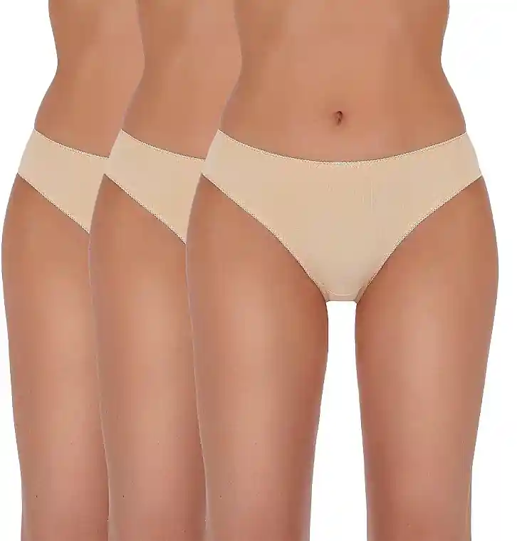 Brazilian Panties, Basic Panties 002, beige, 3 pcs. - Clothes
