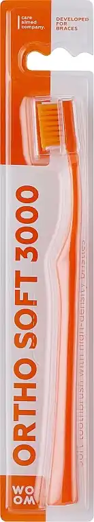 Soft Orthodontic Toothbrush, orange - Bath and Body