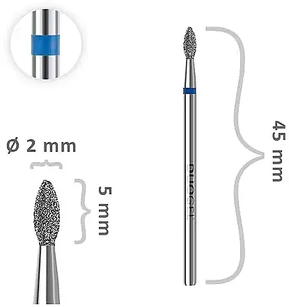 Diamond Drill Bit Bullet, 2 mm, blue - Accessories