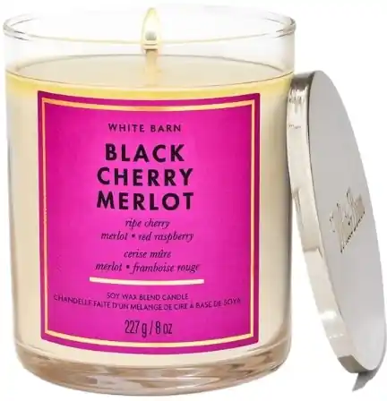 Black Cherry Merlot Scented Candle with One Wick - Bath and Body