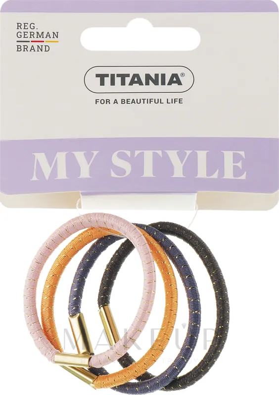 Colorful Hair Bands Set, 4 pcs, pink + blue + orange + grey - Accessories