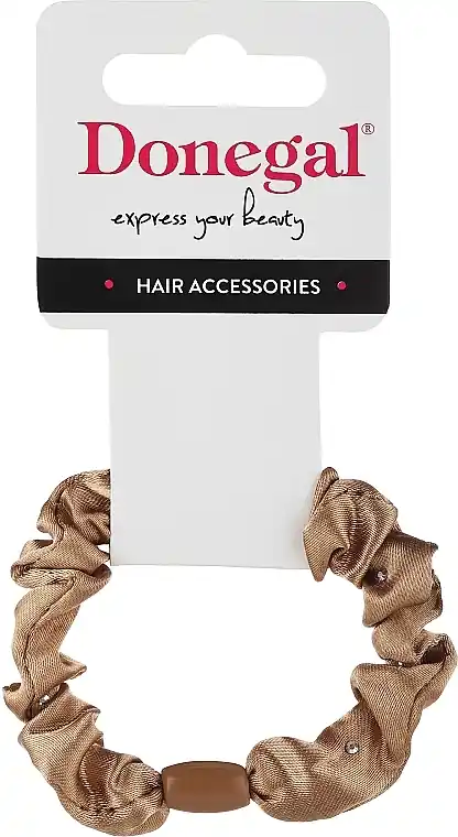 Hair tie, FA-5653, brown with a brown bead