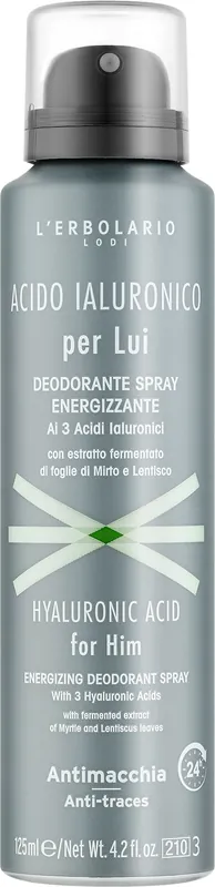 Men's Energizing Deodorant Spray with Hyaluronic Acid - Bath and Body