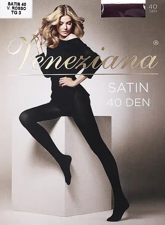 Satin Tights, 40 Den, v rosso - Clothes