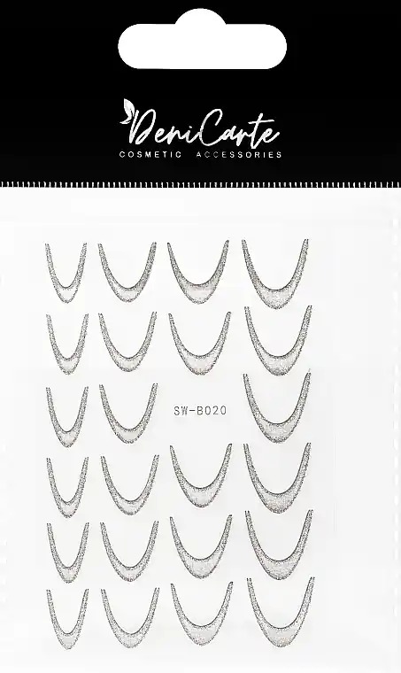 Self-Adhesive Nail Stickers 'French', silver