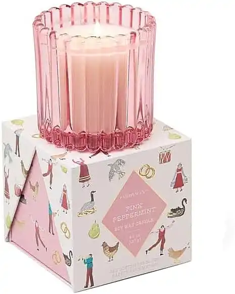 Pink Peppermint Scented Candle - Bath and Body