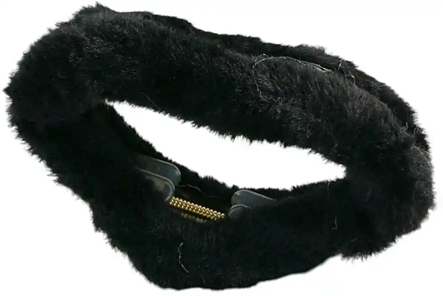 Rounded Hair Claw with Fur, Black - Accessories