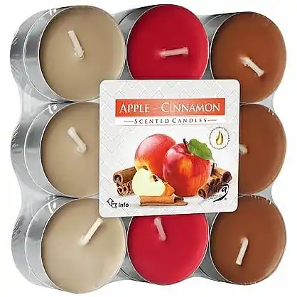 Tea Light Set 'Apple & Cinnamon', 18 pcs - Bath and Body