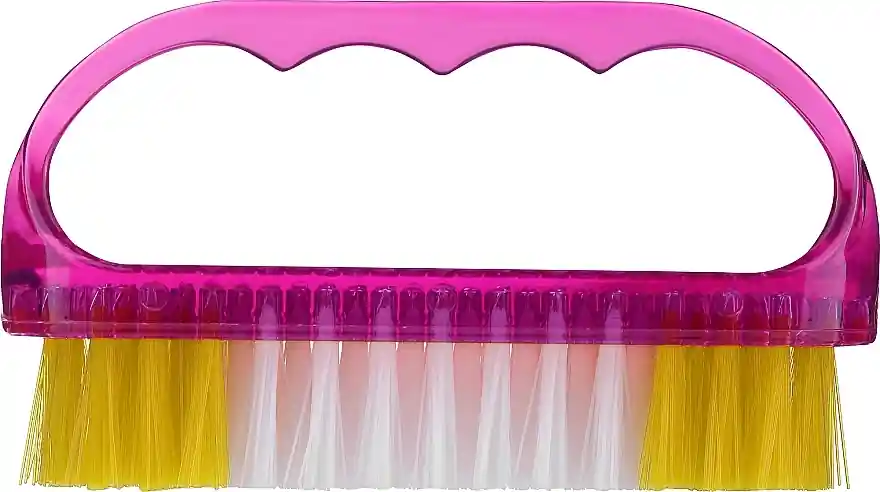 Hand Brush 'Ida', pink with yellow and white bristles - Accessories