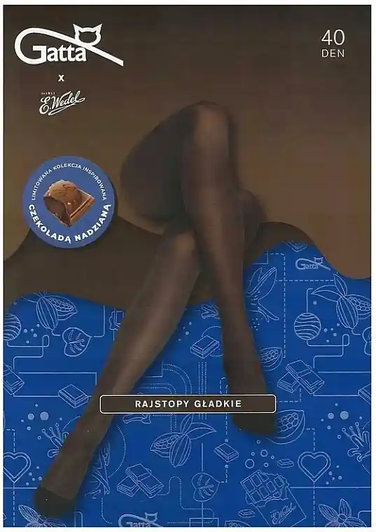 Scented Tights with Pattern, 40 Den, dark choco - Clothes