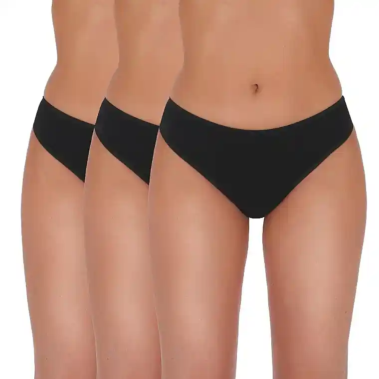 Basic Thong 003, black, 3 pcs. - Clothes