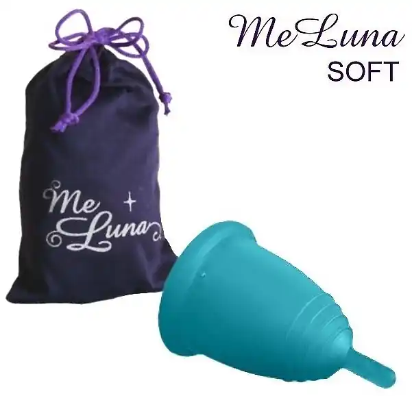 Menstrual Cup with Stem, S-size, sea wave