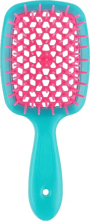 Hair Brush, turquoise with pink - Accessories