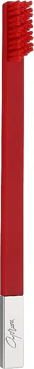Medium Toothbrush, carmine-red matte with silver cap