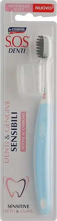 Toothbrush with Charcoal Bristles, blue - Bath and Body