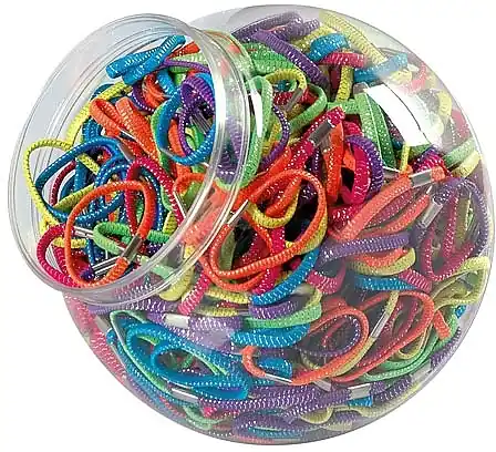 Colorful Hair Bands Set 'Neon', 42065, 600 pcs - Accessories