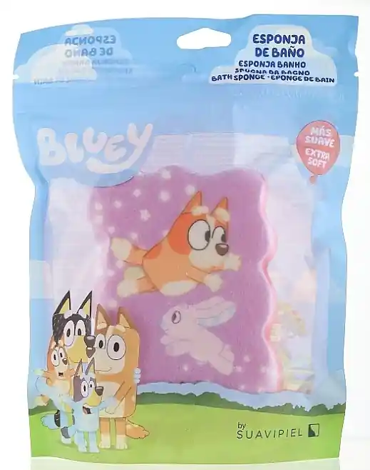 Bath Sponge for Children Bluey, Lilac-Pink