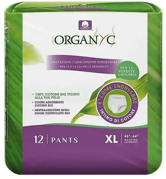 Absorbent organic cotton underwear for people with urinary incontinence, size XL, 12 pcs. - Bath and Body