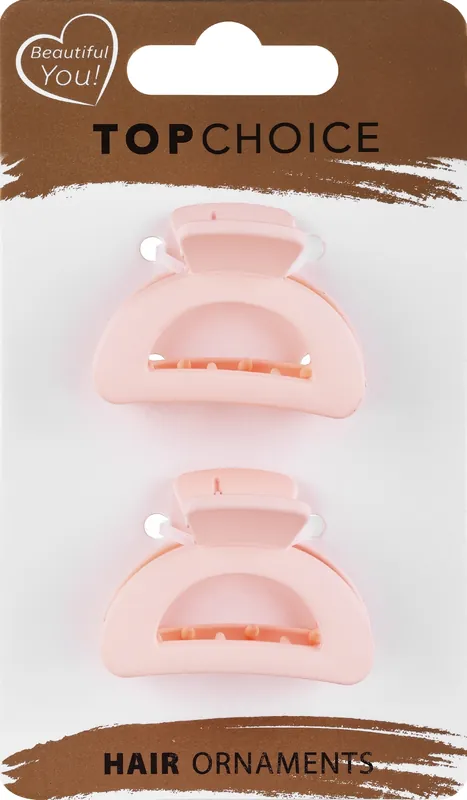 Hair clips, 21367+1, 2 pcs, peach-colored