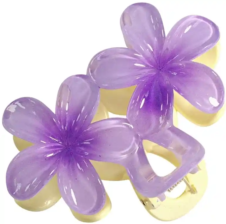 Hair Clip, 8 cm, yellow-purple